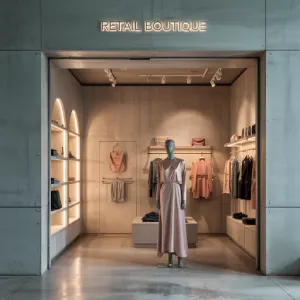 Retail store with branded color scheme